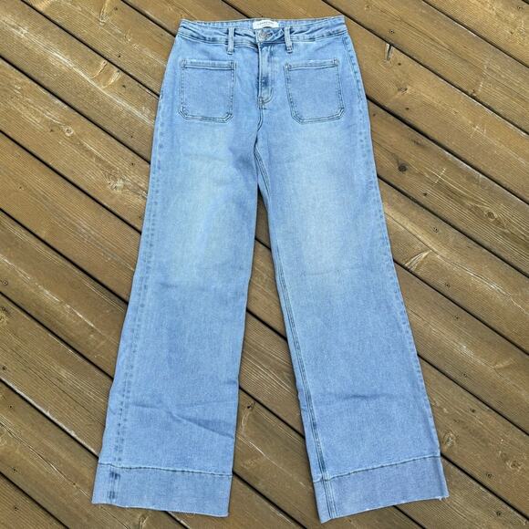 Vervet Denim - Lovervet by Vervet size 31/13 90s High Rise Patch Pocket Light Wash Flare Jeans